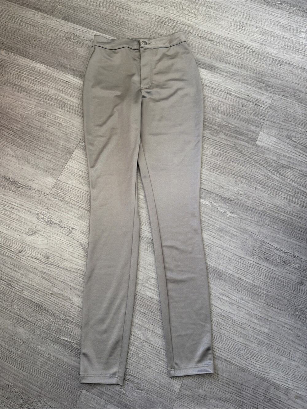 Skims Womens XS Silver Metallic Leggings High Rise Stretch Skinny